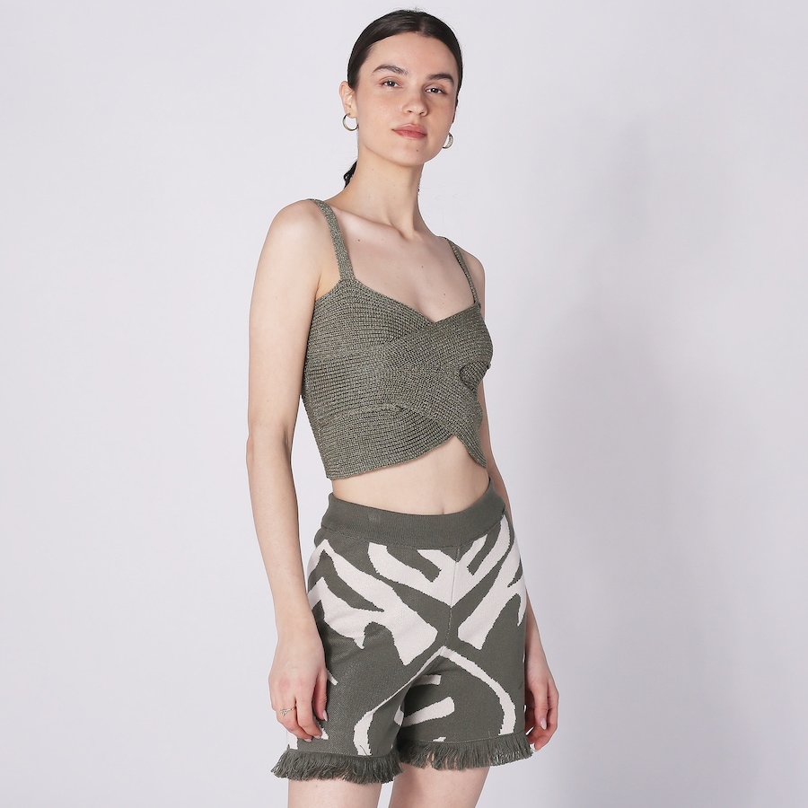 Image 248402_KHA.jpg, Product 248-402 / Price $19.33, Aggel Knitwear Cotton Lurex Ribbed Cropped Top from Aggel on TSC.ca's Fashion department