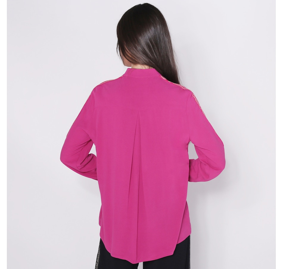 Image 248425_ALTMORE1.jpg, Product 248-425 / Price $63.33, Aggel Knitwear Crepe Marocaine Blouse With Knitted Details from Aggel on TSC.ca's Fashion department