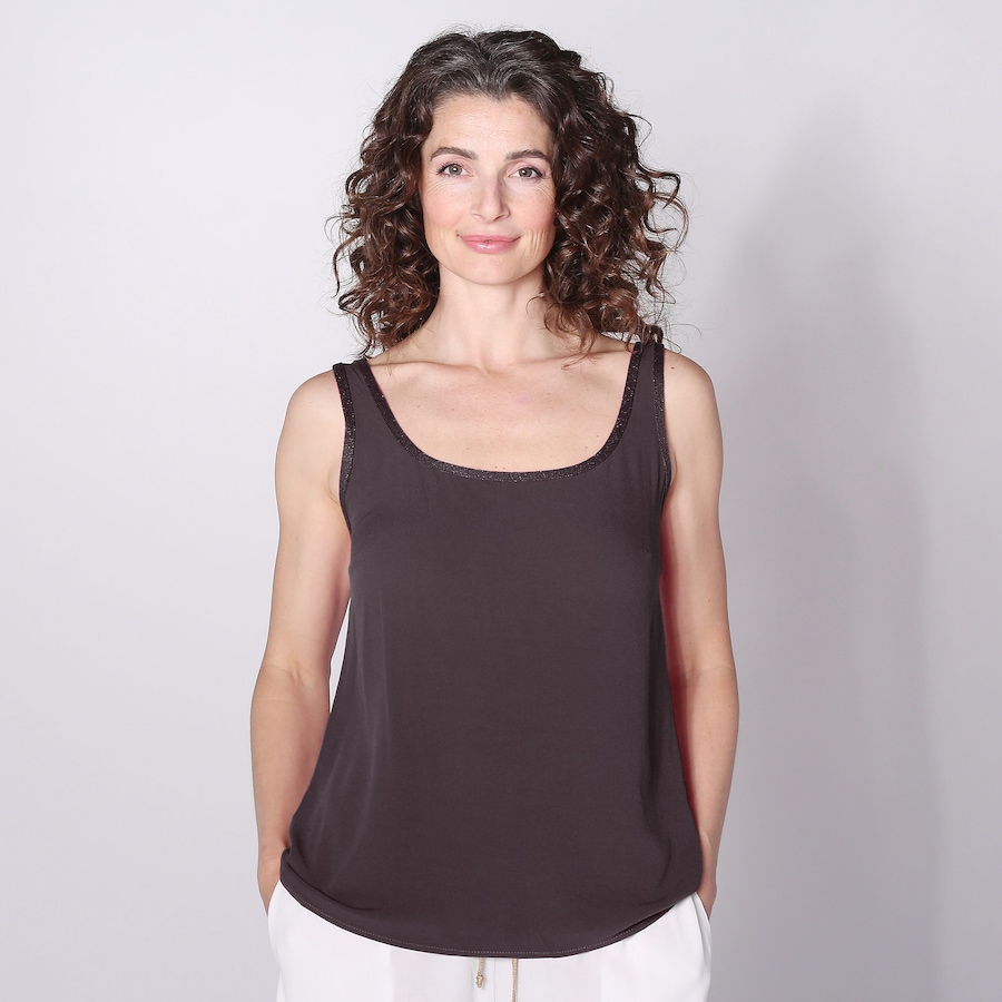Image 248427_BLK.jpg, Product 248-427 / Price $27.33, Aggel Knitwear Crepe Marocaine Basic Top With Knitted Details from Aggel on TSC.ca's Fashion department