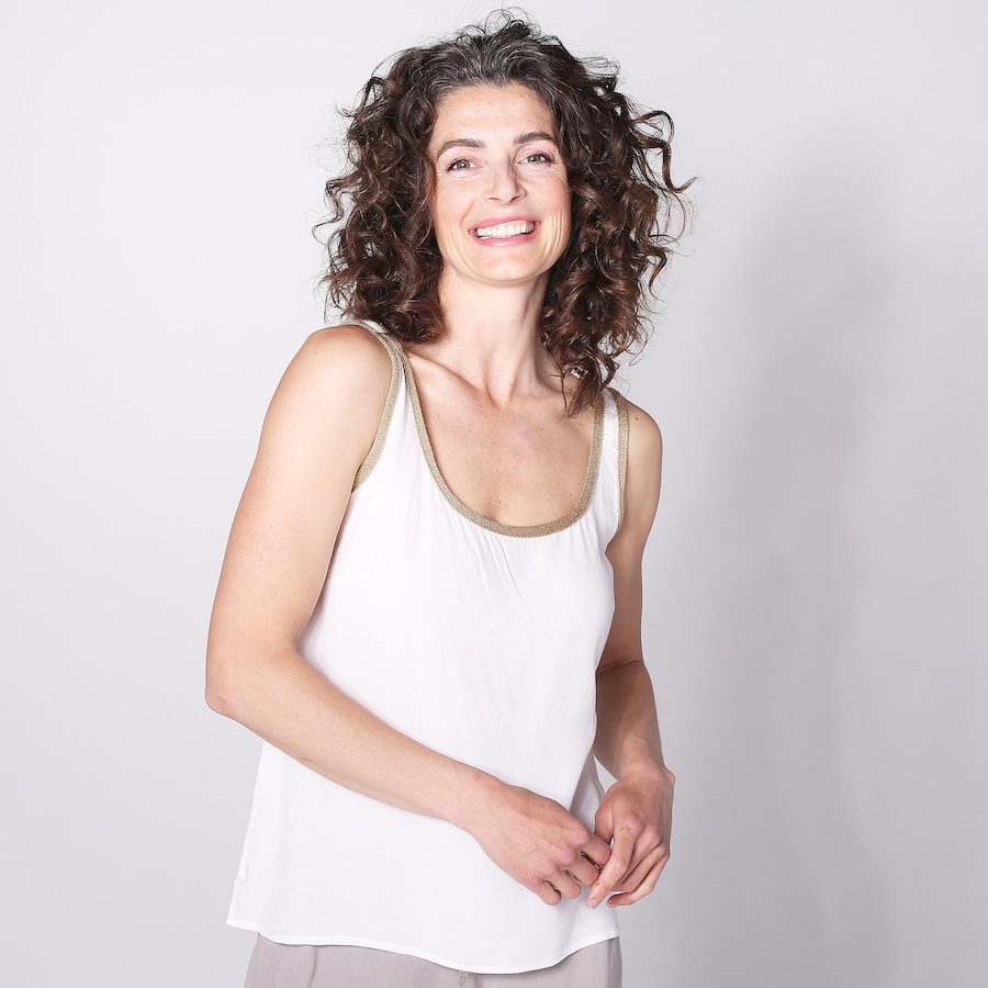 Image 248427_IVR.jpg, Product 248-427 / Price $27.33, Aggel Knitwear Crepe Marocaine Basic Top With Knitted Details from Aggel on TSC.ca's Fashion department