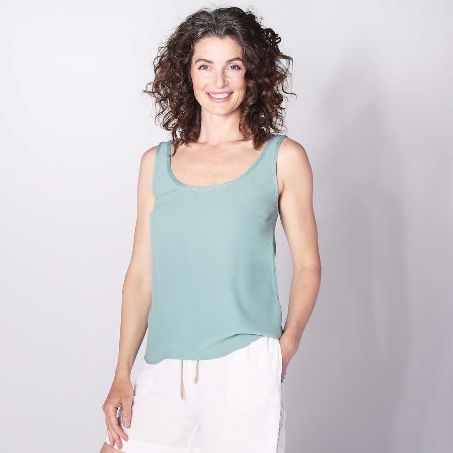Image 248427_TLE.jpg, Product 248-427 / Price $27.33, Aggel Knitwear Crepe Marocaine Basic Top With Knitted Details from Aggel on TSC.ca's Fashion department