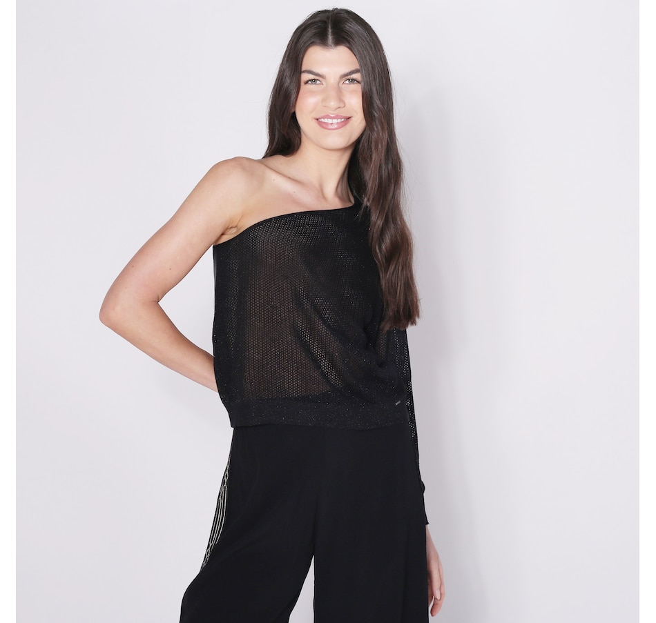Image 248437_BLK.jpg, Product 248-437 / Price $24.33, Aggel Knitwear Lurex One-Sleeved Blouse from Aggel on TSC.ca's Fashion department
