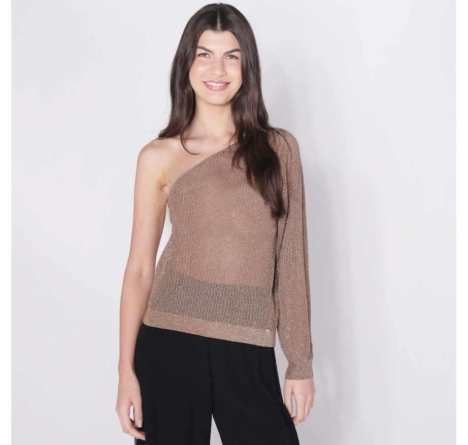 Image 248437_BZE.jpg, Product 248-437 / Price $24.33, Aggel Knitwear Lurex One-Sleeved Blouse from Aggel on TSC.ca's Fashion department