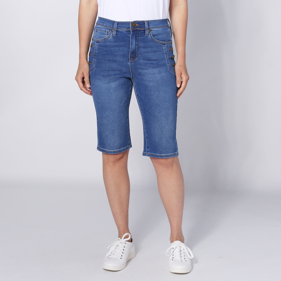 Image 248538_MDTNE.jpg, Product 248-538 / Price $29.33, Diane Gilman Button Detail Bermuda Short from DG2 by Diane Gilman on TSC.ca's Fashion department