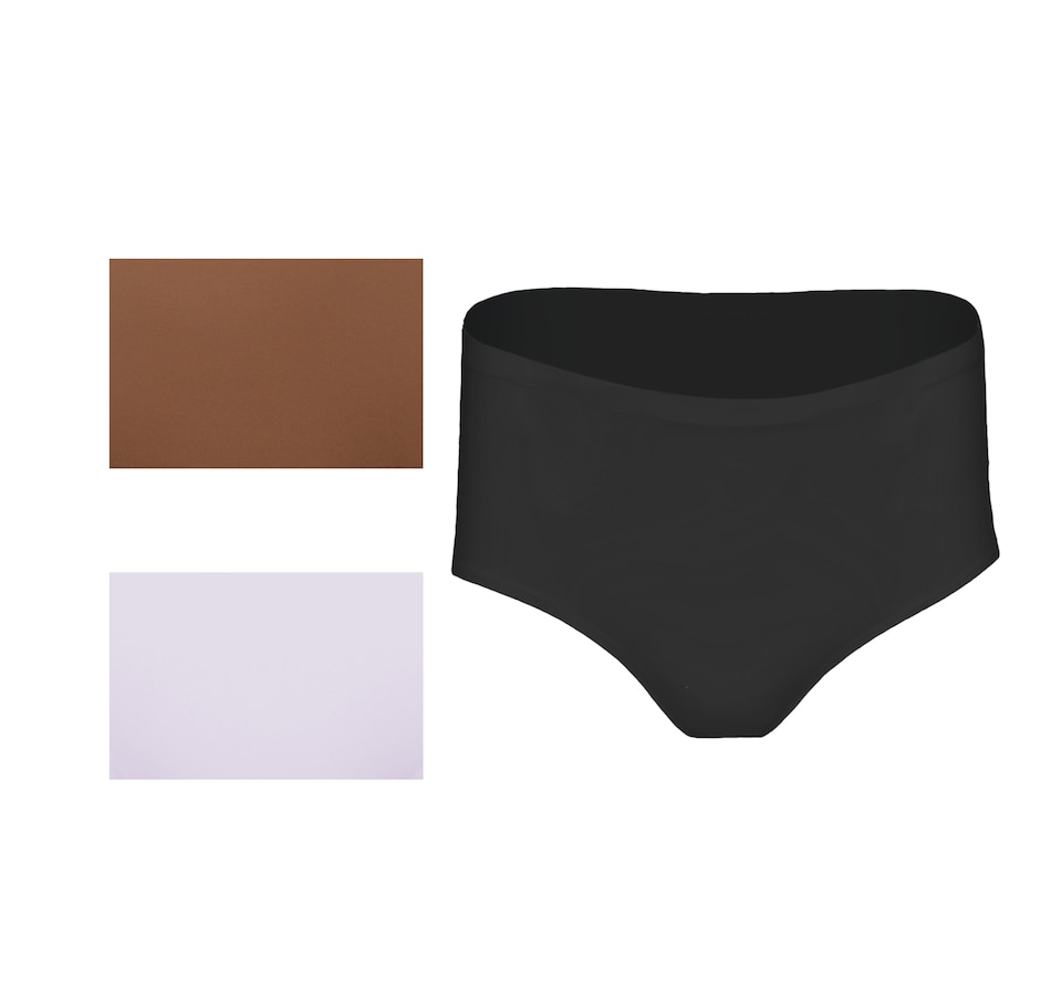 Image 248609_BLKMV.jpg, Product 248-609 / Price $19.33, Rhonda Shear Three-Pack Invisible Edge Brief from Rhonda Shear Shapewear on TSC.ca's Fashion department