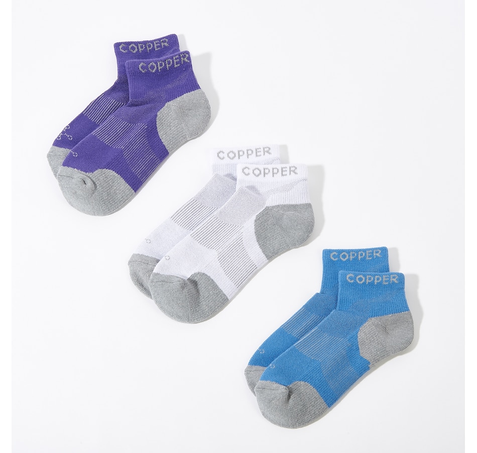 Tommie Copper Unisex Ultra-Fit Compression Ankle Socks- Multi 3-Pack