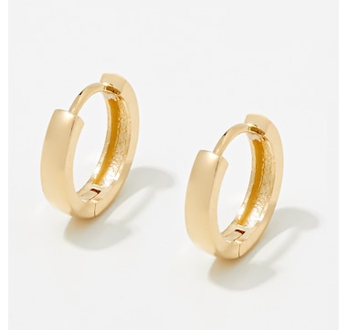 TruGold 10K Gold High Polished Huggie Hoop Earrings