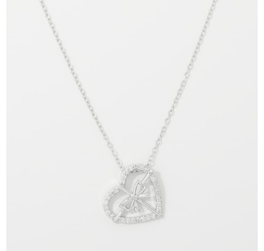 Colours of Diamonds Sterling Silver 0.15 av. ctw White Diamond Heart Pendant