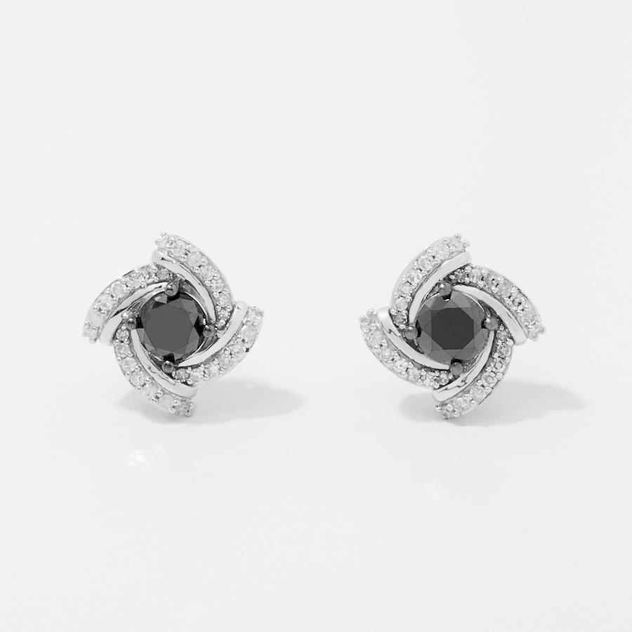 Image 249673.jpg, Product 249-673 / Price $149.33, Colours of Diamonds Sterling Silver 1.00 av. ctw Black and White Diamond Earrings from Colours of Diamonds on TSC.ca's Jewellery department