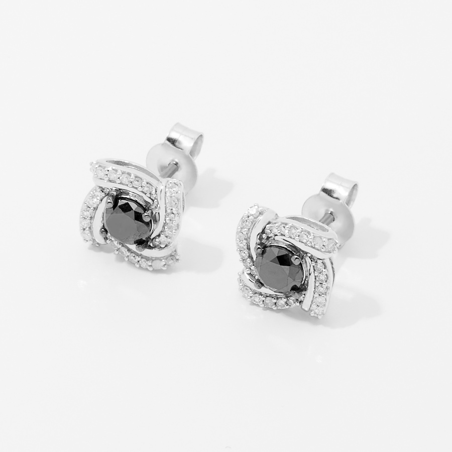 Image 249673_ALTMORE1.jpg, Product 249-673 / Price $149.33, Colours of Diamonds Sterling Silver 1.00 av. ctw Black and White Diamond Earrings from Colours of Diamonds on TSC.ca's Jewellery department