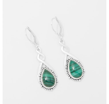 Himalayan Gems Sterling Silver Gemstone Leverback Earrings