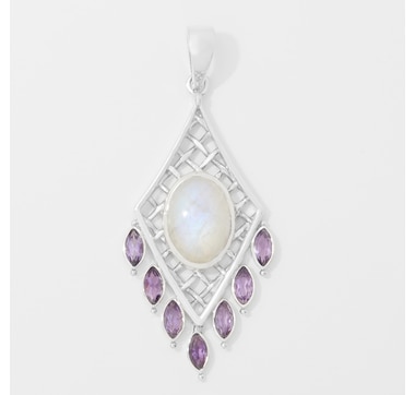 Himalayan Gems Sterling Silver Gemstone Pendant