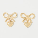 TruGold 10K Yellow Gold Fiocco Heart Earrings