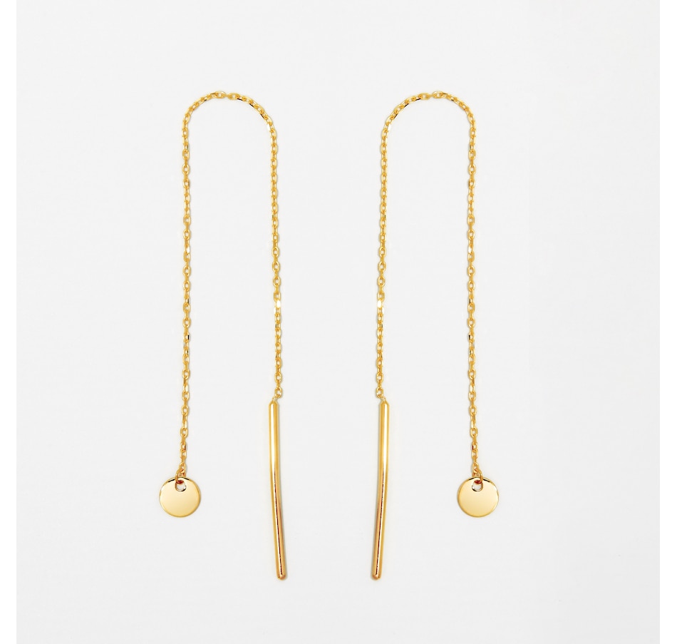 Image 249729.jpg, Product 249-729 / Price $149.99, TruGold 10K Yellow Gold Threader Earrings with Disc from TruGold on TSC.ca's Jewellery department