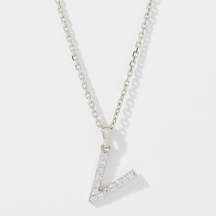 Image 249764_WGLV.jpg, Product 249-764 / Price $399.88, EVERA Diamonds 14K Gold 0.10 ctw Diamond Alphabet Pendant with Chain from Evera Diamonds on TSC.ca's Jewellery department