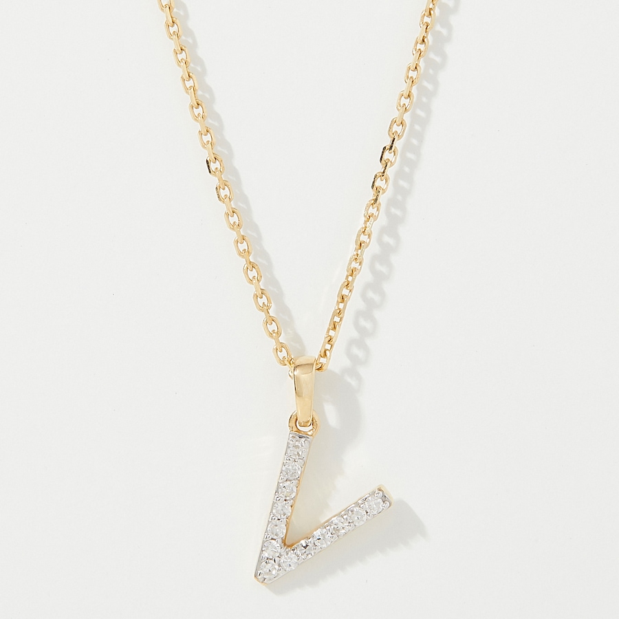 Image 249764_YGDV.jpg, Product 249-764 / Price $399.88, EVERA Diamonds 14K Gold 0.10 ctw Diamond Alphabet Pendant with Chain from Evera Diamonds on TSC.ca's Jewellery department