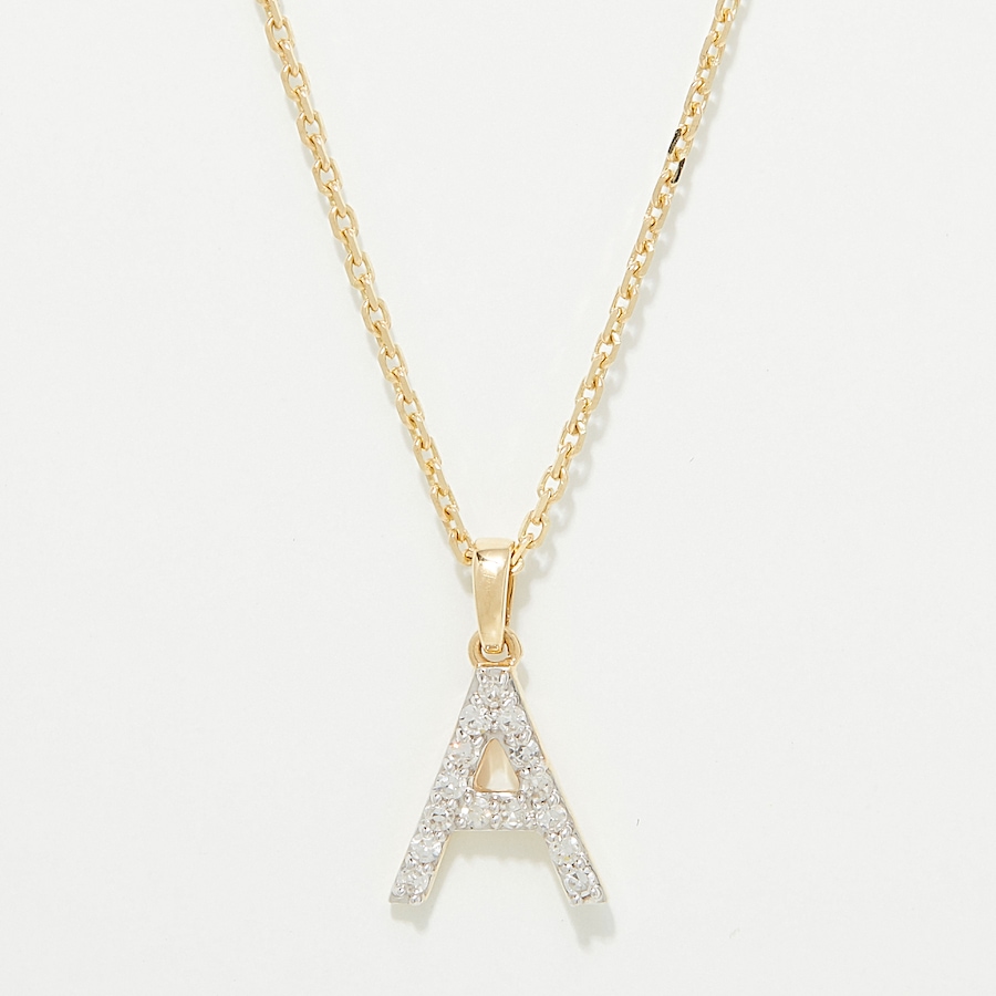 Image 249764_YGLA.jpg, Product 249-764 / Price $399.88, EVERA Diamonds 14K Gold 0.10 ctw Diamond Alphabet Pendant with Chain from Evera Diamonds on TSC.ca's Jewellery department
