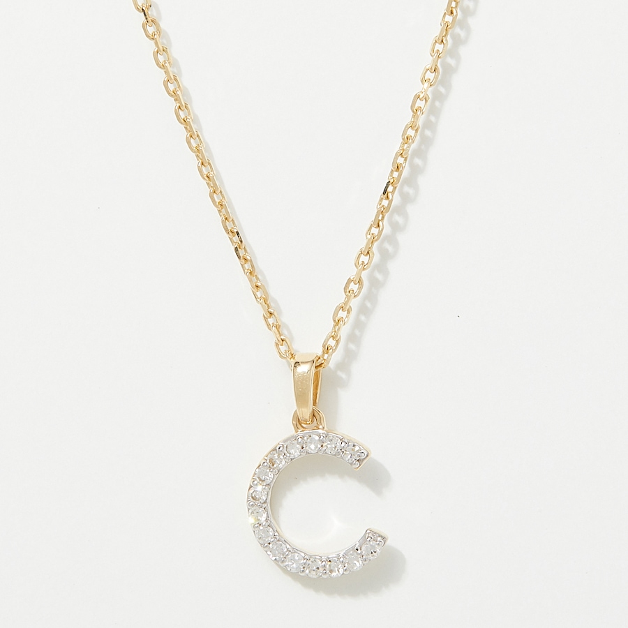 Image 249764_YGLC.jpg, Product 249-764 / Price $399.88, EVERA Diamonds 14K Gold 0.10 ctw Diamond Alphabet Pendant with Chain from Evera Diamonds on TSC.ca's Jewellery department