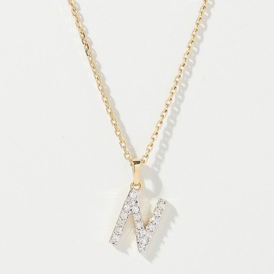 Image 249764_YGLN.jpg, Product 249-764 / Price $399.88, EVERA Diamonds 14K Gold 0.10 ctw Diamond Alphabet Pendant with Chain from Evera Diamonds on TSC.ca's Jewellery department