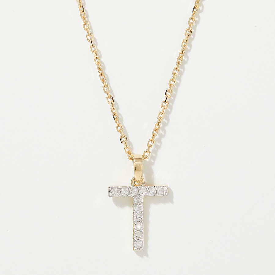 Image 249764_YGLT.jpg, Product 249-764 / Price $399.88, EVERA Diamonds 14K Gold 0.10 ctw Diamond Alphabet Pendant with Chain from Evera Diamonds on TSC.ca's Jewellery department