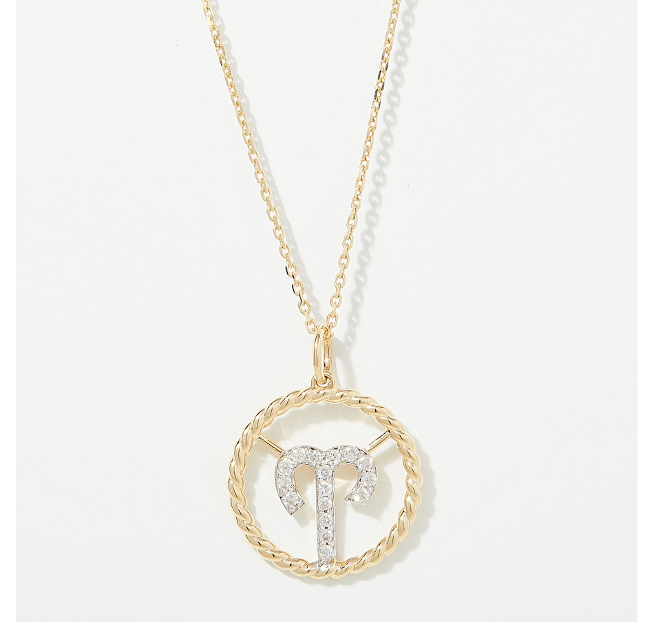 Image 249772_YGARI.jpg, Product 249-772 / Price $799.99, EVERA Diamonds 14K Gold 0.20 ctw Diamond Zodiac Pendant with Chain from Evera Diamonds on TSC.ca's Jewellery department