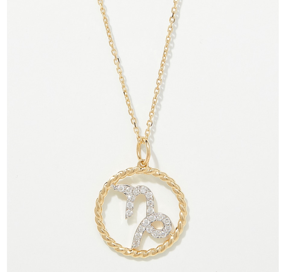 Image 249772_YGCAP.jpg, Product 249-772 / Price $799.99, EVERA Diamonds 14K Gold 0.20 ctw Diamond Zodiac Pendant with Chain from Evera Diamonds on TSC.ca's Jewellery department