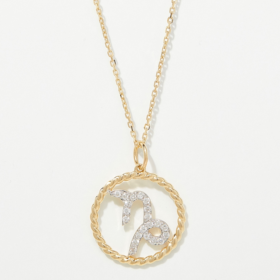 Image 249772_YGCAP.jpg, Product 249-772 / Price $699.88, EVERA Diamonds 14K Gold 0.20 ctw Diamond Zodiac Pendant with Chain from Evera Diamonds on TSC.ca's Jewellery department
