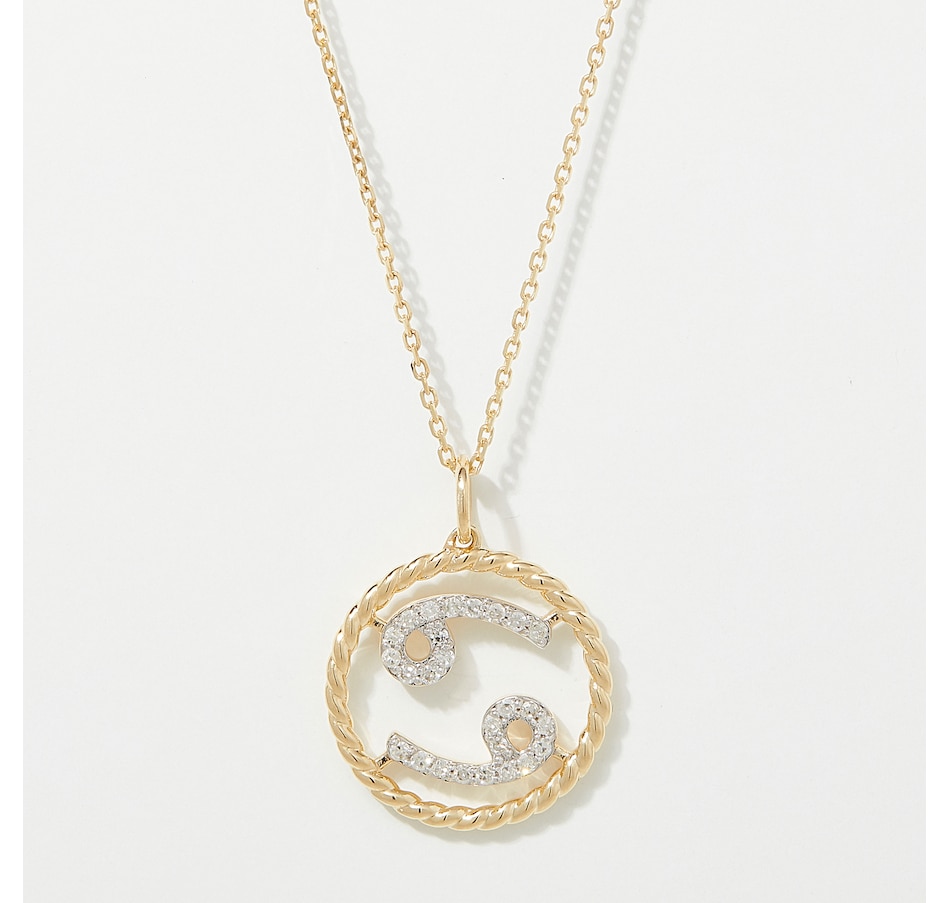 Image 249772_YGCNC.jpg, Product 249-772 / Price $799.99, EVERA Diamonds 14K Gold 0.20 ctw Diamond Zodiac Pendant with Chain from Evera Diamonds on TSC.ca's Jewellery department