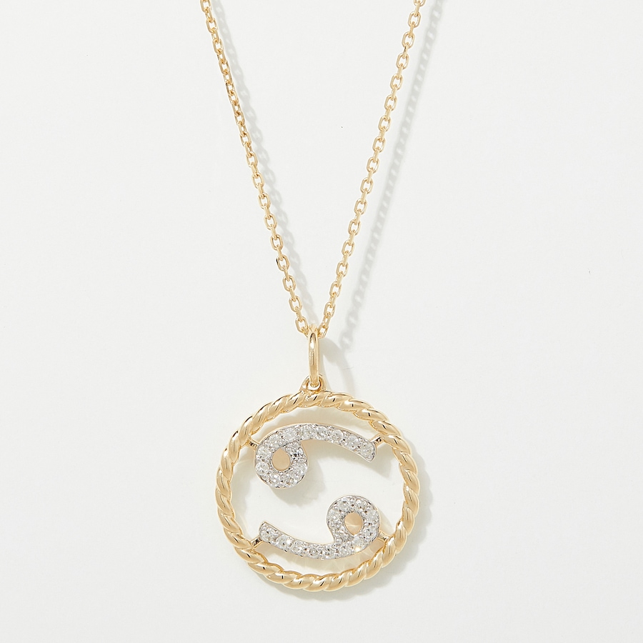 Image 249772_YGCNC.jpg, Product 249-772 / Price $699.88, EVERA Diamonds 14K Gold 0.20 ctw Diamond Zodiac Pendant with Chain from Evera Diamonds on TSC.ca's Jewellery department
