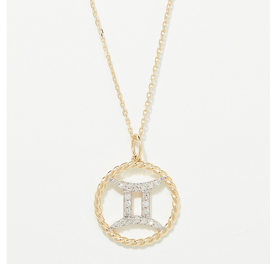 Image 249772_YGGEM.jpg, Product 249-772 / Price $799.99, EVERA Diamonds 14K Gold 0.20 ctw Diamond Zodiac Pendant with Chain from Evera Diamonds on TSC.ca's Jewellery department