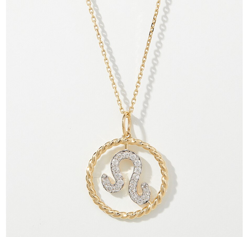 Image 249772_YGLEO.jpg, Product 249-772 / Price $799.99, EVERA Diamonds 14K Gold 0.20 ctw Diamond Zodiac Pendant with Chain from Evera Diamonds on TSC.ca's Jewellery department