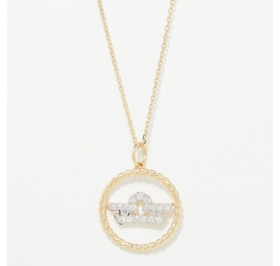 Image 249772_YGLIB.jpg, Product 249-772 / Price $799.99, EVERA Diamonds 14K Gold 0.20 ctw Diamond Zodiac Pendant with Chain from Evera Diamonds on TSC.ca's Jewellery department