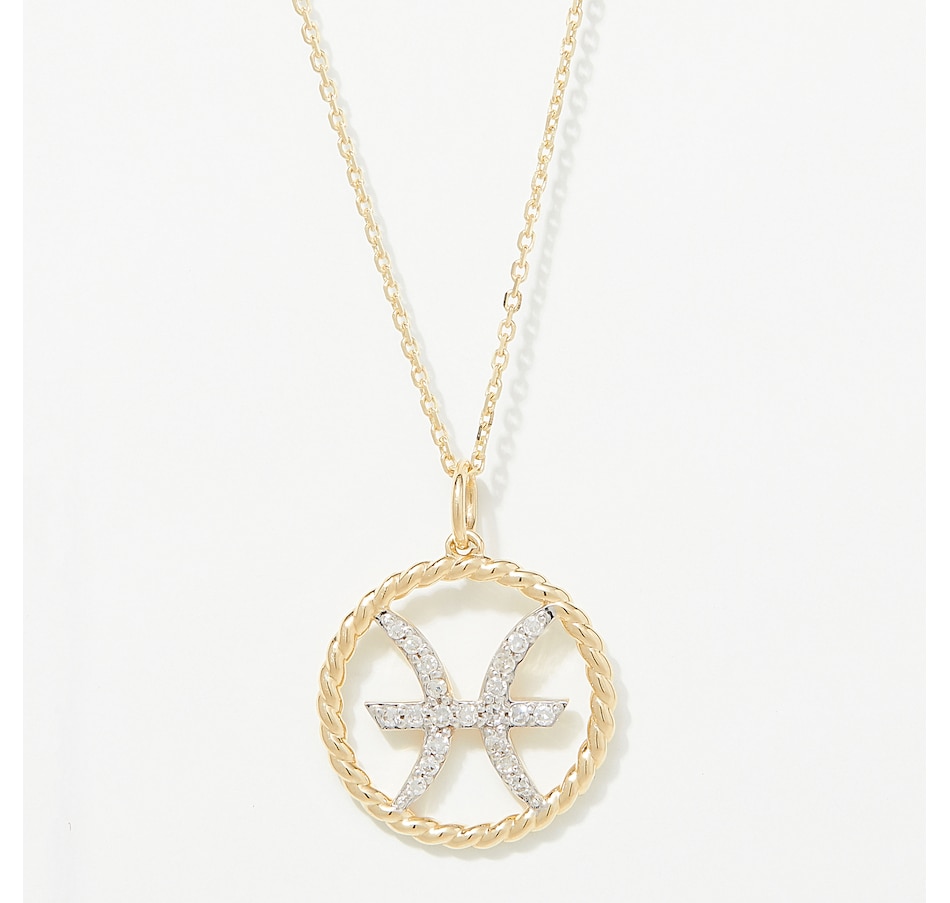 Image 249772_YGPIS.jpg, Product 249-772 / Price $799.99, EVERA Diamonds 14K Gold 0.20 ctw Diamond Zodiac Pendant with Chain from Evera Diamonds on TSC.ca's Jewellery department