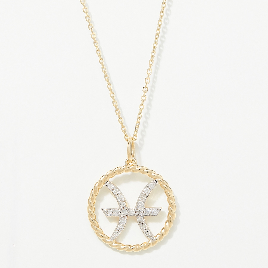 Image 249772_YGPIS.jpg, Product 249-772 / Price $699.88, EVERA Diamonds 14K Gold 0.20 ctw Diamond Zodiac Pendant with Chain from Evera Diamonds on TSC.ca's Jewellery department