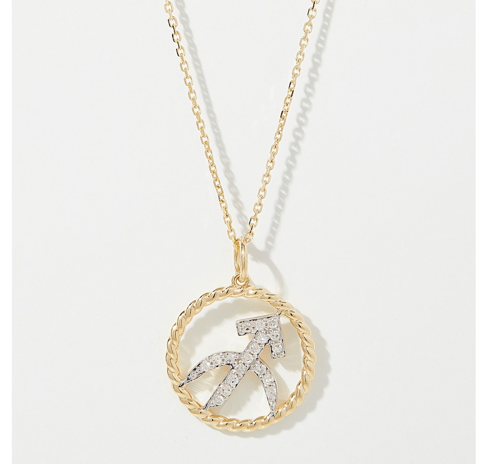 Image 249772_YGSGI.jpg, Product 249-772 / Price $799.99, EVERA Diamonds 14K Gold 0.20 ctw Diamond Zodiac Pendant with Chain from Evera Diamonds on TSC.ca's Jewellery department