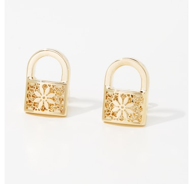 Stefano Oro 14K Yellow Gold Ricami Lock Earrings