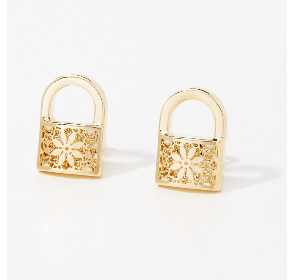 Image 249845.jpg, Product 249-845 / Price $429.99, Stefano Oro 14K Yellow Gold Ricami Lock Earrings from Stefano Oro on TSC.ca's Jewellery department