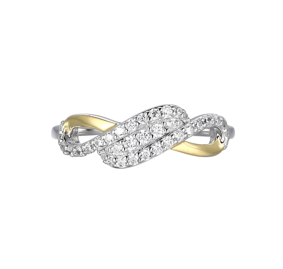 Image 249875.jpg, Product 249-875 / Price $69.99, Charles Garnier Sterling Silver Two-Tone Wavy Cubic Zirconia Ring from Charles Garnier on TSC.ca's Jewellery department