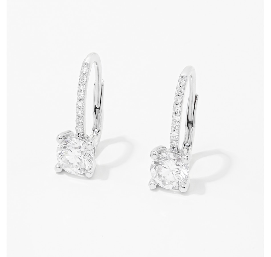 EVERA Diamonds 14K Gold Diamond Leverback Earrings
