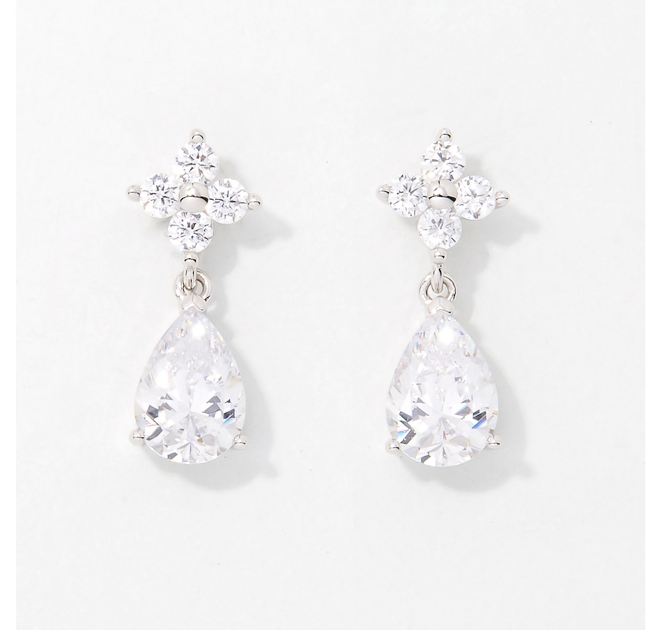 Image 249914.jpg, Product 249-914 / Price $29.33, Diamonelle Sterling Silver Rhodium Plate Pear Shape Diamonelle Drop Earrings from Diamonelle on TSC.ca's Jewellery department