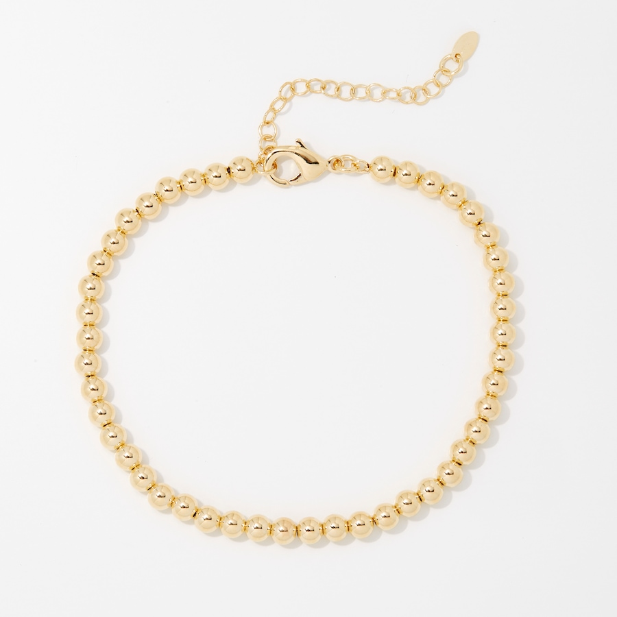 Image 249934.jpg, Product 249-934 / Price $99.99, Bronzoro 18K Yellow Gold Plate 5mm Polished Bead Anklet from Bronzoro on TSC.ca's Jewellery department