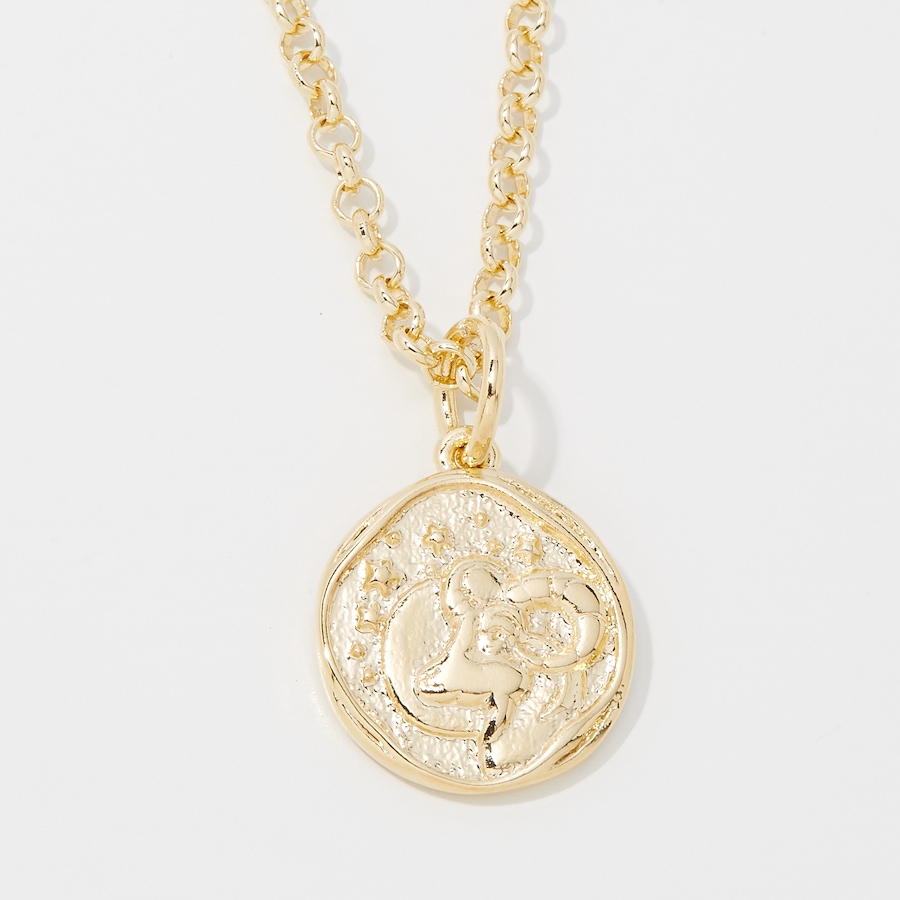 Image 249936_ARI.jpg, Product 249-936 / Price $89.99, Bronzoro 18K Yellow Gold Plate Zodiac Pendant On Baby Rolo Chain from Bronzoro on TSC.ca's Jewellery department