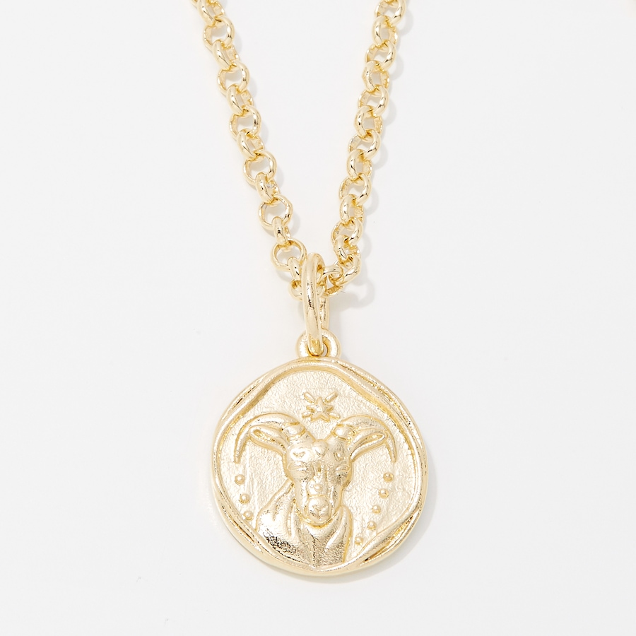 Image 249936_CPR.jpg, Product 249-936 / Price $89.99, Bronzoro 18K Yellow Gold Plate Zodiac Pendant On Baby Rolo Chain from Bronzoro on TSC.ca's Jewellery department