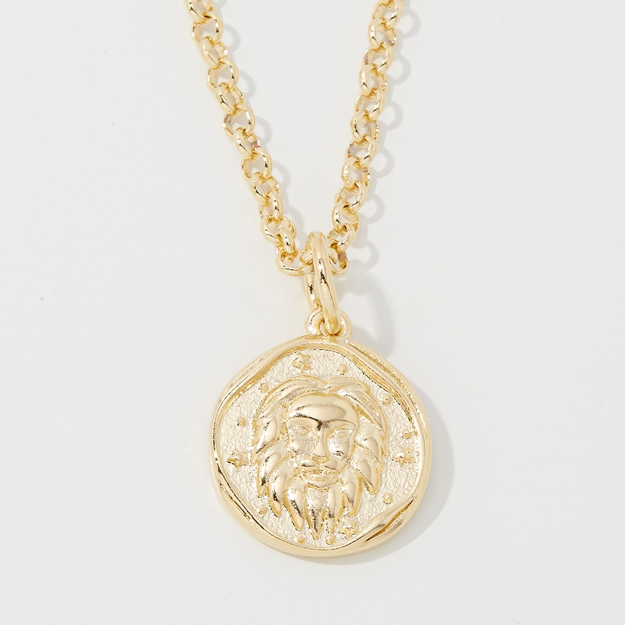 Image 249936_LEO.jpg, Product 249-936 / Price $89.99, Bronzoro 18K Yellow Gold Plate Zodiac Pendant On Baby Rolo Chain from Bronzoro on TSC.ca's Jewellery department