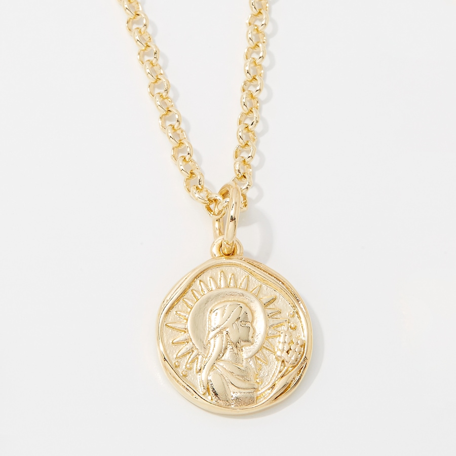 Image 249936_VIR.jpg, Product 249-936 / Price $89.99, Bronzoro 18K Yellow Gold Plate Zodiac Pendant On Baby Rolo Chain from Bronzoro on TSC.ca's Jewellery department