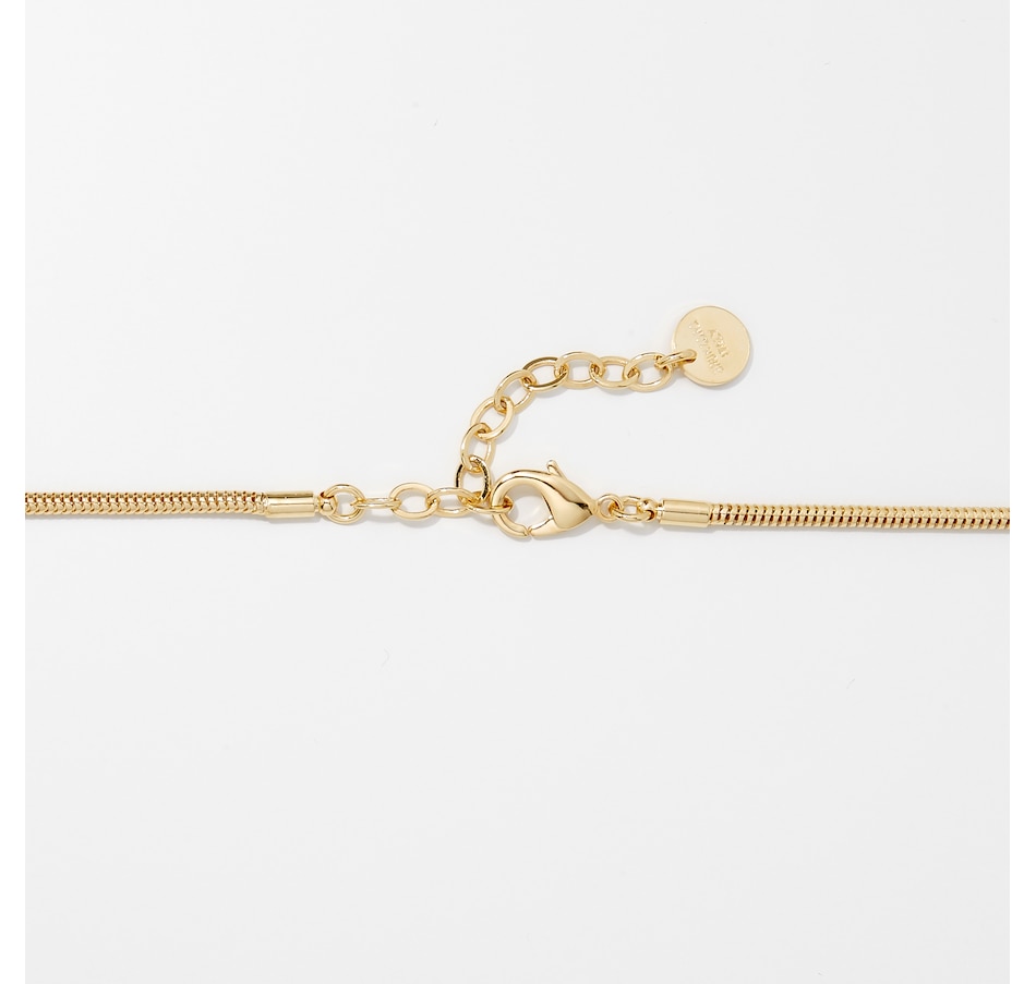 Image 249944_ALTMORE1.jpg, Product 249-944 / Price $89.99, Bronzoro 18K Yellow Gold Plate Snake Chain With White Cubic Bead from Bronzoro on TSC.ca's Jewellery department