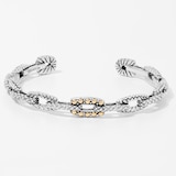 Samuel B Collection Sterling Silver/18K Paperclip Design Bangle