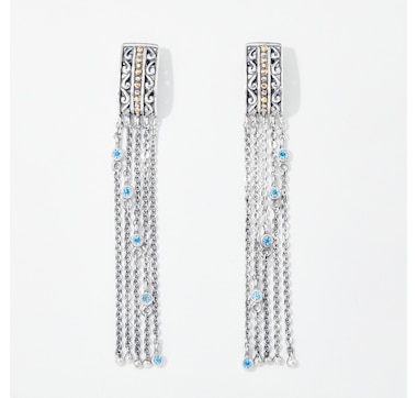 Product 249-982 / Price $149.88 , Samuel B. Collection Sterling Silver/18K Blue Topaz Drop Earrings