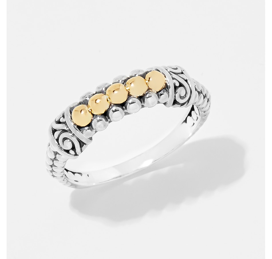 Image 249992.jpg, Product 249-992 / Price $79.88, Samuel B. Collection Sterling Silver/18K Gold Granulation and Scrollwork Ring from Samuel B. Collection on TSC.ca's Jewellery department