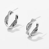 Samuel B. Collection Sterling Silver Woven Hoop Earrings
